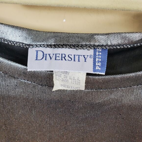 Vintage Metallic 3/4 Blouse Women's Size M - Picture 3 of 11